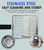 Cat Litter Scoop,Solid and Durable Kitty Metal Scooper,Stainless Steel Sifter,Heavy Duty,for Litter Box,Black Rubber Handle,Included Stainless Steel Hook