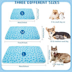 Dog Cooling Mat Self-Cooling Mat for Dogs Non-Slip Pet Cool Pad Cat Sleeping Pad Summer Blanket for Pets Foldable Washable for Kennel, Travel, Bed, Cars, Indoor and Outdoor Use (Blue, S(23*17inch))