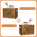 Dwanton Litter Box Enclosure, Cat Litter Box Furniture Hidden, Reversible Entrance Can Be on Left or Right Side, Wooden Cat Washroom Indoor, Warm Brown, 27.6 Inches