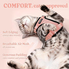 rabbitgoo Cat Harness and Leash for Walking, Escape Proof Soft Adjustable Vest Harnesses for Cats, Easy Control Breathable Reflective Strips Jacket, Light Salmon Pink, M