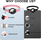 AirTag Cat Collars, Stretchy Collar with Apple AirTag Holder and Bell, Breakaway Ultra Design Elastic GPS Tracking Collars for Cats and Puppies, (7.5-12.5 Inch), Hot Pink