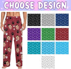 Custom Couple Pajama Pants Sock with Funny Face, Personalized PJ Anniversary Birthday Women Men Pants