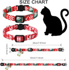 Cat Collar,2 Pack Cat Collars Breakaway with Bell, DOGWONG Safety Buckle Red Christmas Cat Collar for Girl Boy Cats and Small Dogs，Adjustable 7-12 Inch,Pet Supplies Accessories