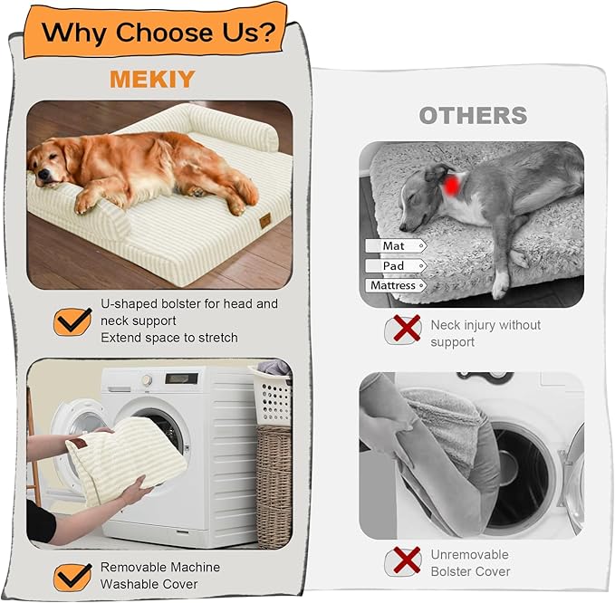 Dog Bed Medium Size Dog-Orthopedic Waterproof Bed for Dogs,Foam Couch Sofa with Washable Removable Cover & Non-Slip Bottom