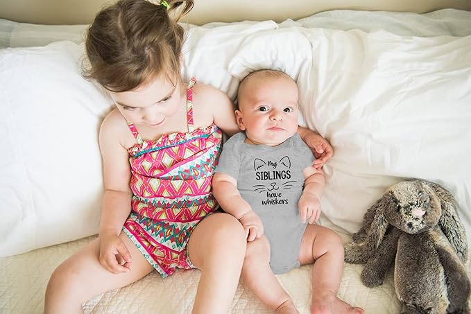 AW Fashions My Siblings Have Whiskers Baby Bodysuit Funny Cute Infant Outfit Romper Clothing Boys Girls