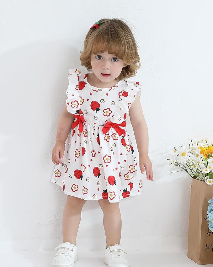 Mioglrie Baby Girl Dress Summer Girl Clothes Infant Outfits Newborn Ruffle Sleeveless Sundress Cute Dresses for Girls