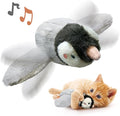 Cat Toys, Flapping Wings Penguin, No Flying, Chirping Bird Interactive Catnip Toy for Kitten or Small Dogs, Touch Activated, Rechargeable