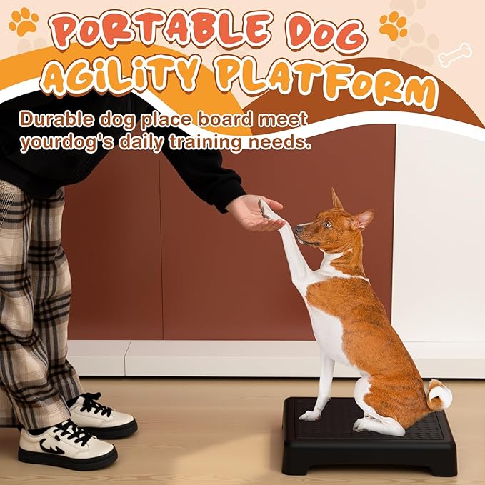 1 Pcs Dog Training Platform Dog Place Board with Non-Skid Surface, Portable Agility Platform Puppy Training Equipment Suitable for Small Puppy