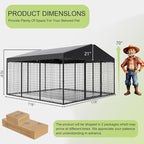 Gotland Dog Kennel Outdoor 10 x10 x6 FT, Dog Cage Outdoor for Medium/Large Dogs with Waterproof Roof Double Secure Locks Ground Spikes, All Weather Heavy Duty Dog Enclosure for Backyard Farm Ranch