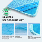INSPECTOR TAIL Self Cooling Mat for Dog + Free String Bag/Washable & Portable Pet Soft Pad for Indoor or Outdoor/Perfect as Blanket for Kennel Sofa Bed Floor Car/Blue