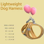Solmoony Sparkly Medium Dog Harness and Leash Set, Step in Soft Light Puppy Vest, Breathable Reflective Pet Harness for Walking, Puppy Harness for Medium Dogs Cats (Brown, L)