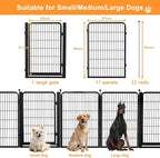 Dog Fence Outdoor Pens Outside,Portable Dog Play Pen 40" H 12 Panels Pet Playpen Exercise Pens for Puppys Small Medium Large Dogs RV Camping Yard Garden Indoor Wide Gate