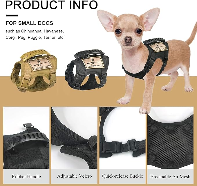 Tactical Dog Training Harness Outdoor Working Vest Adjustable Military MOLLE Dog Vest Harness with Rubber Handle