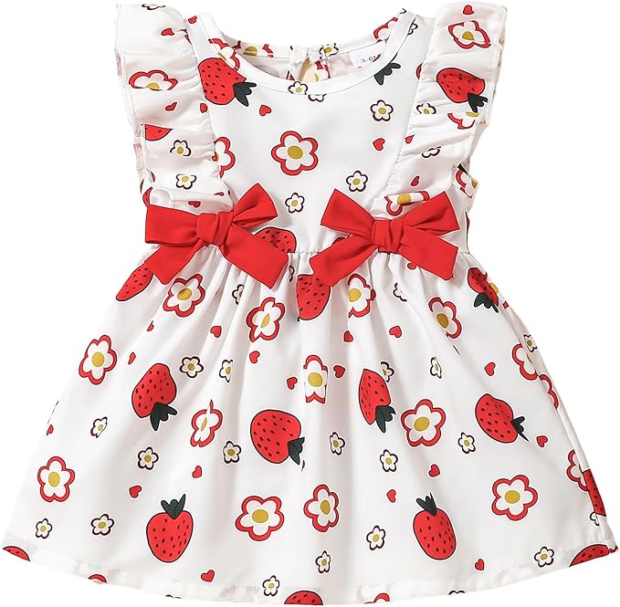 Mioglrie Baby Girl Dress Summer Girl Clothes Infant Outfits Newborn Ruffle Sleeveless Sundress Cute Dresses for Girls