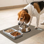 PUPTECK Dog Food Mat, Absorbent Pet Cat Feeding Mat for Food and Water Bowls, Anti-Slip Dog Placemat for Floors Waterproof, Pet Supplies Accessories, Khaki XL