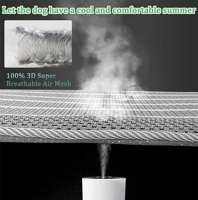 REEZEIVI Breathable Dog Crate mat with Anti-Slip Bottom,3D air mesh Pet Crate pad,Non-stuffy Dog Sleeping Bed,pet mat, Machine Washable Pet Mat for Sleeping (48x30'')