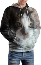 Artsadd Custom Face Unisex athletic Pockets Sweatshirt Loose Hoodie Custom Christmas Long Sleeve Sweatshirt Hooded Pullover