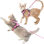 Luxelle 2 Pack Escape-Proof Cat Harness and Leash Set for Walking – Adjustable No Pull Soft Vest with Easy-Wear Buckle, Reflective Straps, Breathable Mesh – Outdoor Travel Harness for Cats & Kittens