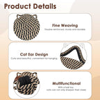 Cat Scratcher Mat, Natural Cotton Rope Cat Scratch Pad, 15.7'' Round Horizontal Floor Cat Scratching Pads for Indoor Cats, Cat Furniture Protector for Wall, Couch, Carpets, Sofas