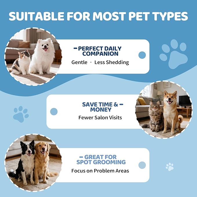 Pet Steam Brush for Dogs & Cats,5-in-1 Self-Cleaning Dog Steam Brush with 3 Swap-in Heads (Grooming, Dematting, Deshedding),Cat Spray Hair Removal Comb,Includes Pet Essence & Storage Case