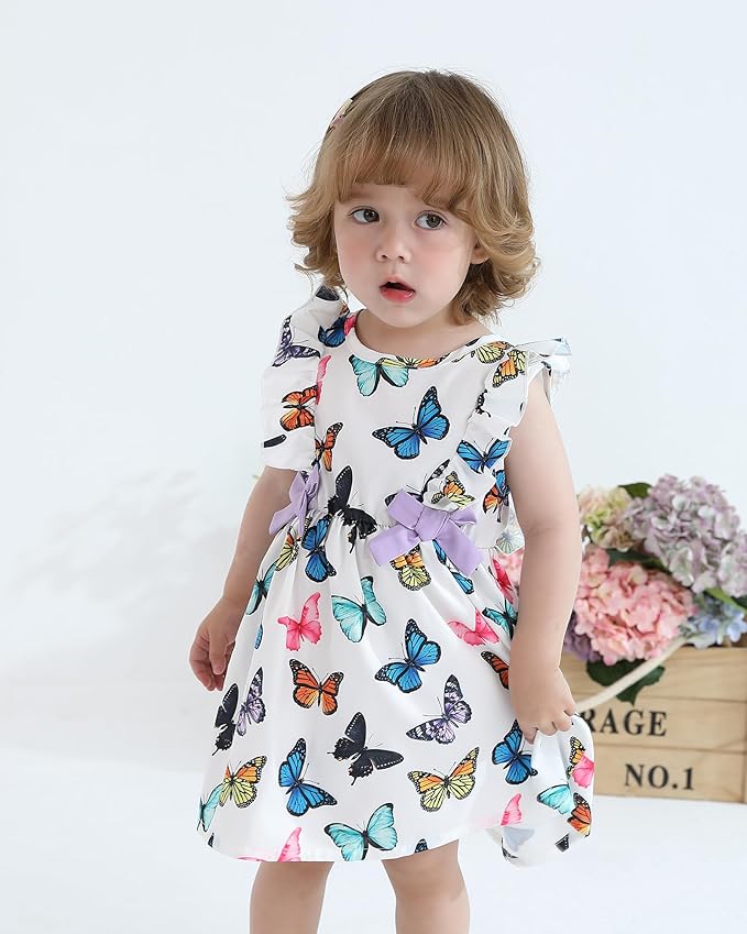 Mioglrie Baby Girl Dress Summer Girl Clothes Infant Outfits Newborn Ruffle Sleeveless Sundress Cute Dresses for Girls