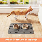 Pet Feeding Mat-Absorbent Pet Placemat for Food and Water Bowl, with Waterproof Rubber Backing, Quick Dry Water Dispenser Mat for Dog and Cat (20"x12", Bones)