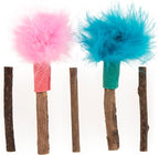 SmartyKat (5 Count) Silly Silver Stix Natural Silvervine Cat Toys - Blue/Pink, One Size