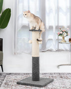 34-Inch Tall Cat Scratching Post for Indoor Cats, Komicoll Large Scratch Post, Sisal Cat Scratcher, Sturdy and Durable Cat Post with Hanging Ball