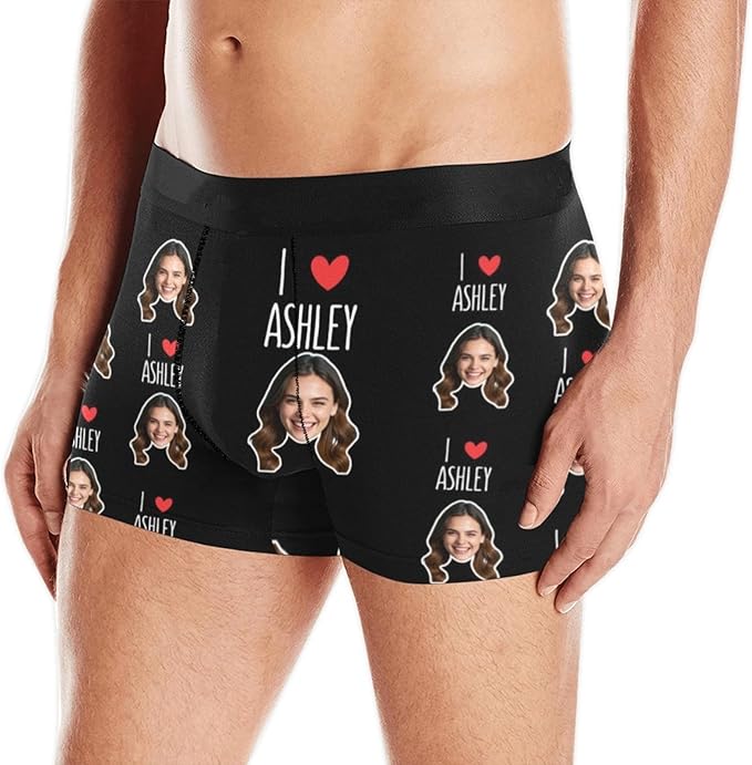M YESCUSTOM Custom Boxers Briefs for Men Personalized Boxers with Face Mens Funny Underwear with Photo XS-5XL