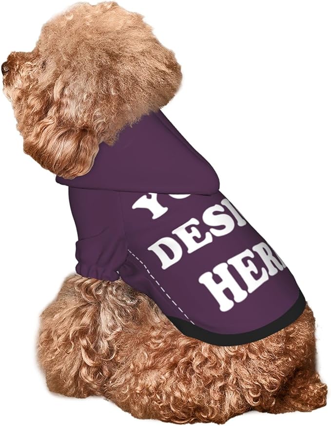 Personalized Chihuahua Dog Hoodie, Custom Pet Warm Sweatshirt Costume with Name Number Photo, Customize ID Clothes for Pupppy Kitten Dogs Cats, PlumPurple, S