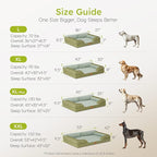 Jumbo Dog Bed for Extra Large Dogs, Orthopedic Dog Bed with Cooling Gel Memory Foam, Waterproof Pet Bed with Removable Washable Cover, 45" Pet Sofa Couch Dutch Velvet with Bone Toy, Dark Green