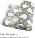 1 Pack 3 Blankets Super Soft Fluffy Premium Fleece Pet Blanket Flannel Paw Printed Throw for Dog Puppy Cat (Large 41x31'', Star, Bone, Love)