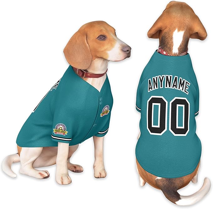 Custom Dog Baseball Jersey with Name Number Logo for Small Pet Dogs-Personalized Dog Shirts