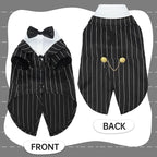 QBLEEV Cat Tuxedo Suit, Sphynx Cat Suit for Cat with Bow Tie, Cat Halloween Costumes for Cats Only, Kitten Formal Attire Wedding Birthday Onesie Clothes for Male Female Hairless Cats