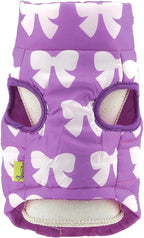 SMALLLEE_LUCKY_STORE Pet Water Resistant Winter Jacket Vest with D-Ring for Small Dog Cat Zip-up Padded Puppy Coat Chihuahua Yorkie Kitten Warm Clothes, Purple, XL