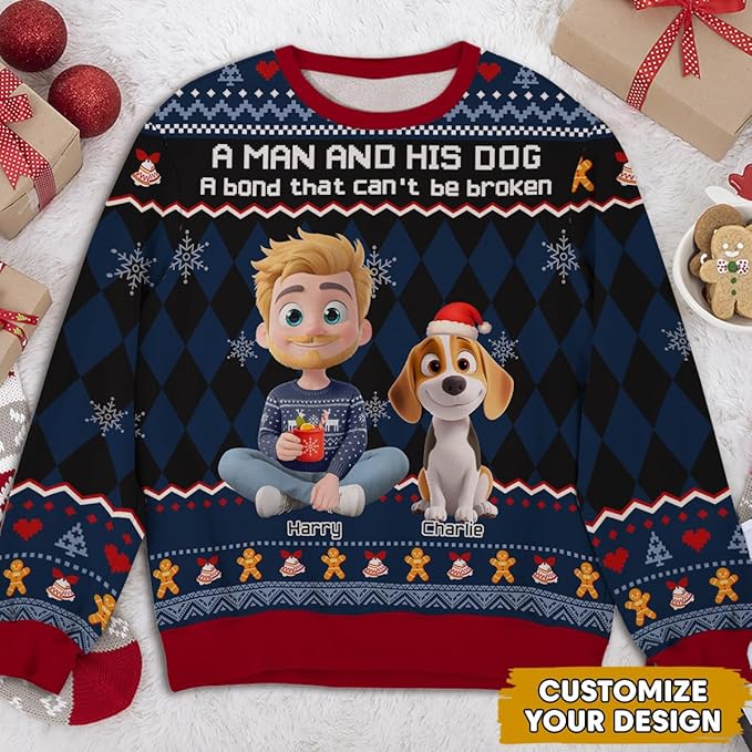 Wrappiness A Girl And Her Dog Christmas Sweatshirt - Cozy Unisex Fit Custom Shirt - Cute for Women Pet Lovers