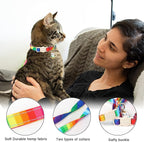 Cat Collar,2 Pack LGBT Cat Collars Breakaway with Bell, DOGWONG Safety Buckle Cat Collar for Girl Boy Cats and Small Dogs，Adjustable Kitten Collar 7-12 Inch,Pet Supplies Accessories
