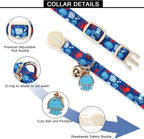 Lionet Paws 2pcs Pack Summer Cat Collars,Breakaway Kitten Blue Cat Collars,Sea Shell and Popsicle Cats Collar