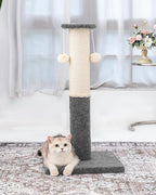 34-Inch Tall Cat Scratching Post for Indoor Cats, Komicoll Large Scratch Post, Sisal Cat Scratcher, Sturdy and Durable Cat Post with Hanging Ball