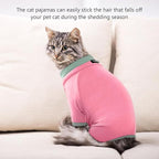 Sticky Cat Clothes Stretchy, Sphynx Hairless Sweater & Pajamas for Cats only, Soft Cat Onesie for Cats After Surgery Female Male & Hair Loss Prevention, Pink M