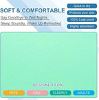 OUTCREATOR® Washable Bed Pads 34" x 76" (Pack of 2), Incontinence Mattress Protector, Anti-Slip Waterproof Underpads for Adults Kids Elderly Pets, Absorbency & Reusable Bedwetting Pads (Solid Green)