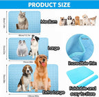 Mannice Dog Cooling Mat, Pet Cooling Mat for Dogs Cooling Blanket for Dogs Dog Cooling Pad for Kennels, Crates, Cars, Indoor & Outdoor Ice Silk Cooling Mat for Extra Large Dogs (Blue, XL(40 * 28"))