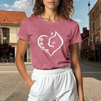 Cat Shirts for Women Cat Mom Tshirts Pet Lover Shirt Cats Paw Print Tee Tops