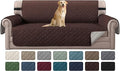 H.VERSAILTEX Sofa Slipcover Reversible Sofa Cover Seat Width Up to 66" Water Resistant Couch Cover with Elastic Strap Quilted Furniture Protector for Pets(Sofa, Brown/Beige)