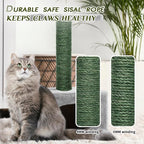 Green Sisal Rope 1/4 Inch by 164-Feet for Cat Scratching Post Tree Tower Replacement Repair and Replace, DIY Hemp Twine Rope for Kittens Shelves Furniture Window Bed Perch House Climbing, 6mm by 50m