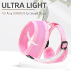 PUPTECK Soft Mesh Dog Harness and Leash Set Pet Puppy Cat Comfort Padded Vest No Pull Harnesses, Solid Pink, XS