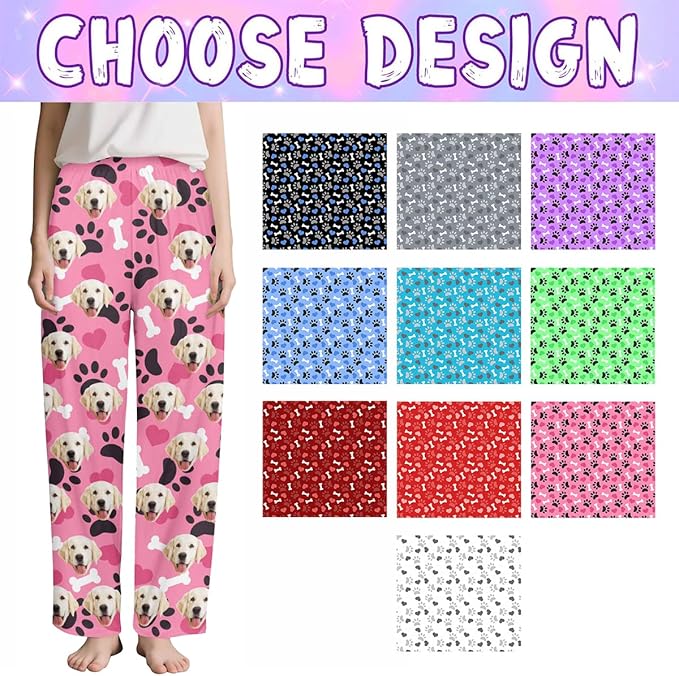 Custom Couple Pajama Pants Sock with Funny Face, Personalized PJ Anniversary Birthday Women Men Pants