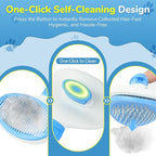 Pet Hair Removal Brush & Glove Set – Self-Cleaning Slicker Deshedding Brush and Reusable Hair Removal Glove for Dogs, Cats & Horses, Gentle Grooming Tool for Long & Short Haired Pets