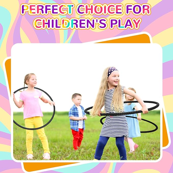 Shappy 6 Pcs Exercise Hoop Detachable Adjustable Plastic Toy Playground Toys Colored Hoop Circles for Teens Games Gymnastics Dog Agility Equipment Party Decor