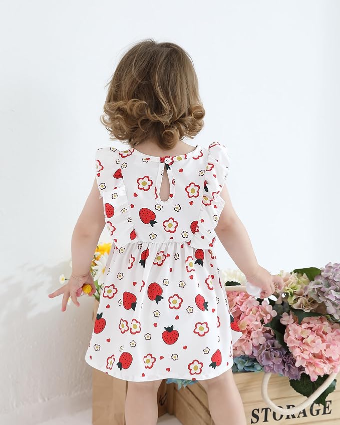 Mioglrie Baby Girl Dress Summer Girl Clothes Infant Outfits Newborn Ruffle Sleeveless Sundress Cute Dresses for Girls